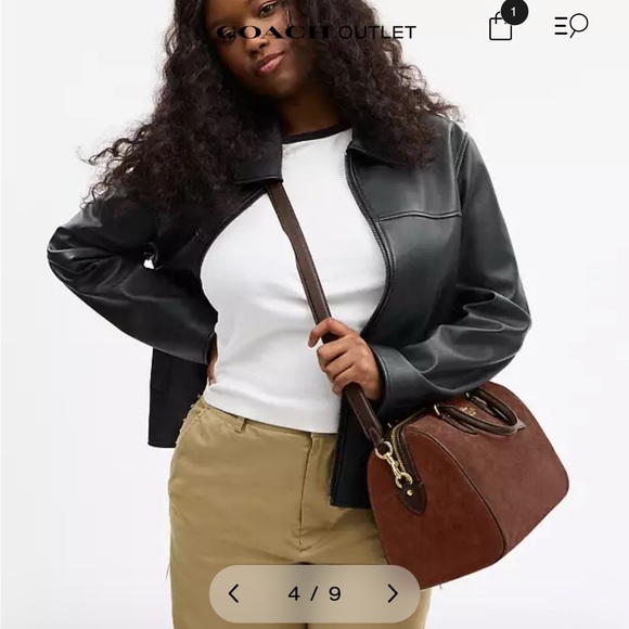 NWT Coach Rowan Suede Large Satchel Bag CCC79 Fall 2025 in Vintage Brown - Picture 5 of 5